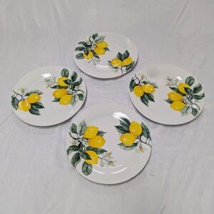 Set Of 4 Royal Norfolk Lemon Citrus Dinner Plates 10.5" Summer Party READ